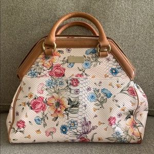 Brahmin Pink Oasis Floral Satchel
